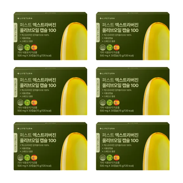 라이프턴 퍼스트 엑스트라버진 올리브오일 식물성 캡슐, 30캡슐, 6박스